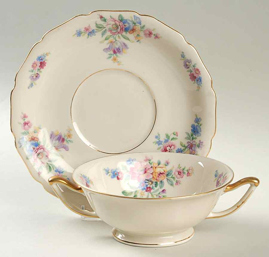 The Wentworth Footed Cream Soup Bowl & Saucer Set by Thomas-1