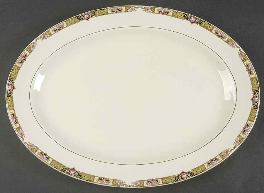 Chartreuse 15" Oval Serving Platter by Thompson-1