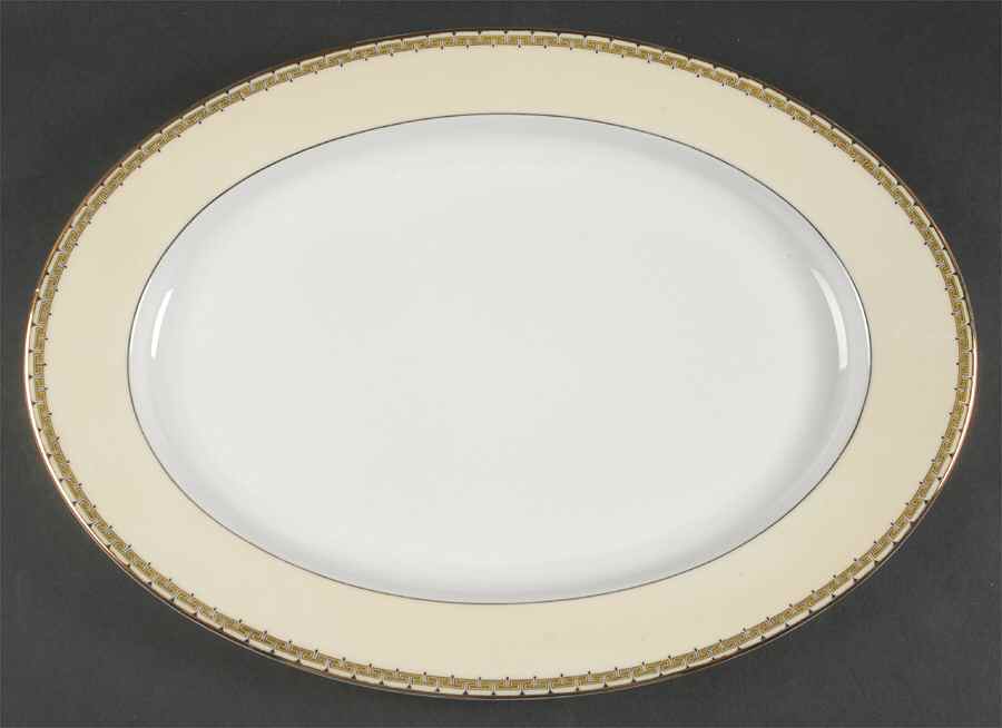 Athena (Yellow Key) 16" Oval Serving Platter by Thun-1