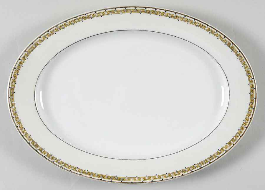 Athena (Yellow Key) 12" Oval Serving Platter by Thun-1