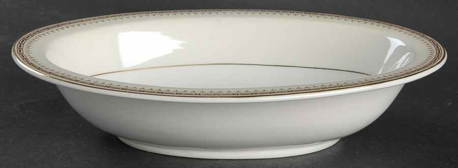Athena (Brown Blocks) 10" Oval Vegetable Bowl by Thun-1