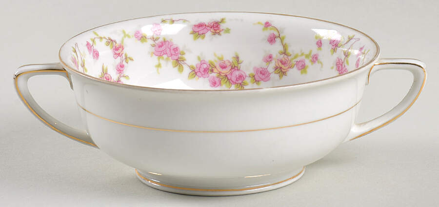 Bridal Rose (Smooth) Footed Cream Soup Bowl by Thun-1