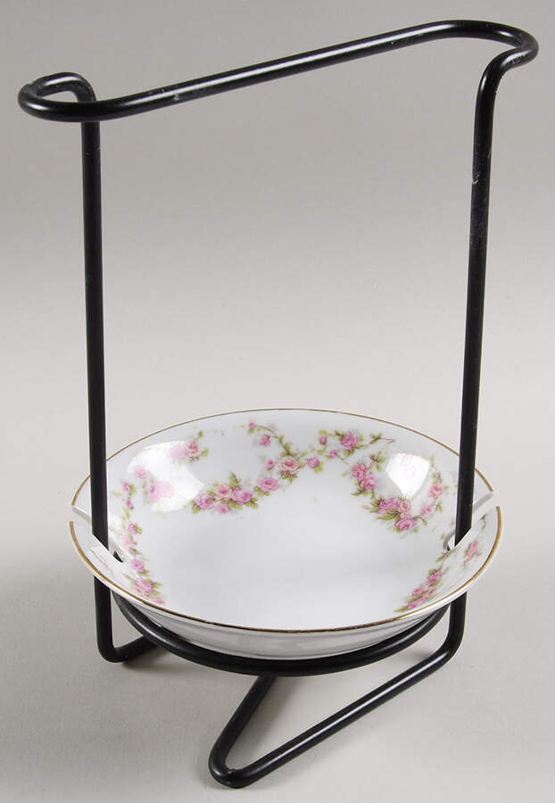 Bridal Rose (Smooth) 8"-8 1/4" Salad Serving Set/Utensil Holder  HC by Thun-1