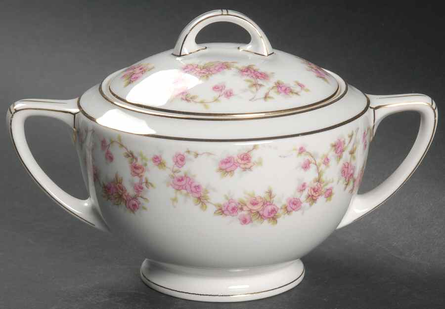 Bridal Rose (Smooth) Sugar Bowl & Lid by Thun-1
