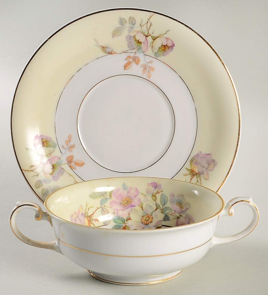 Dorothy Footed Cream Soup Bowl & Saucer Set by Thun-1
