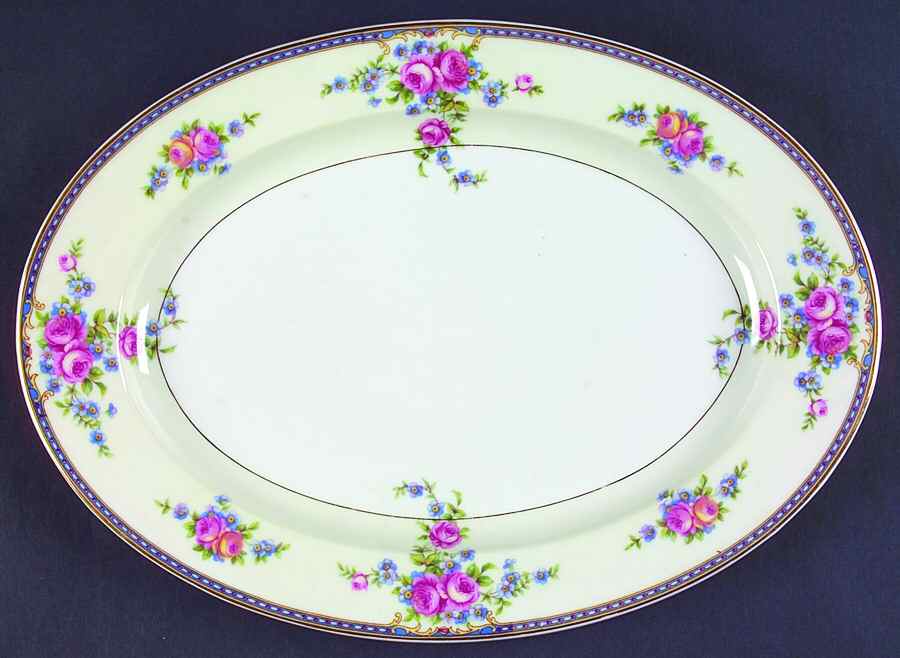 The Duchess Rose 12" Oval Serving Platter by Thun-1