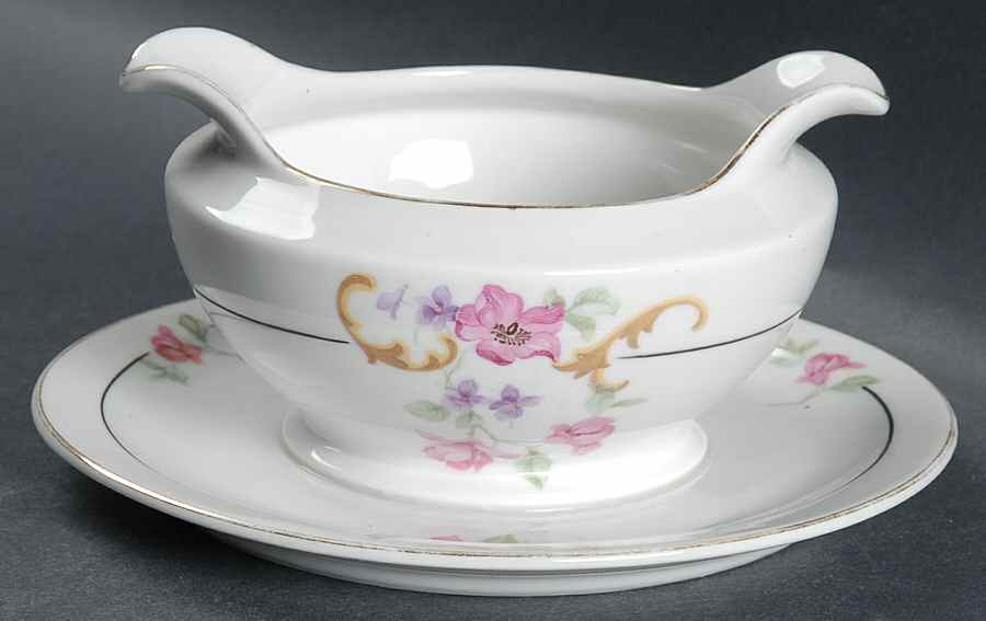 Edna Gravy Boat with Attached Underplate by Thun-1
