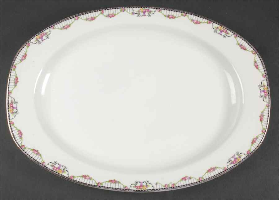 Empire (White) 15" Oval Serving Platter by Thun-1