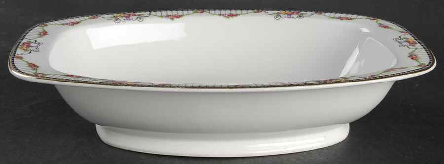 Empire (White) 10" Oval Vegetable Bowl by Thun-1