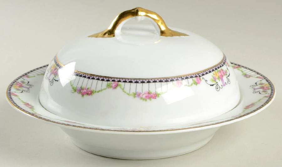 Empire (Cream Border) Round Covered Butter by Thun-1