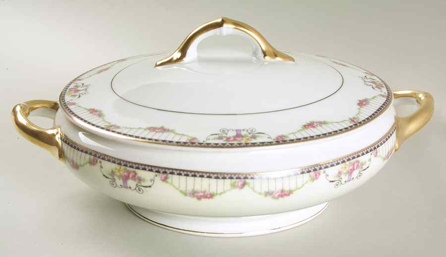 Empire (Cream Border) Round Covered Vegetable by Thun-1