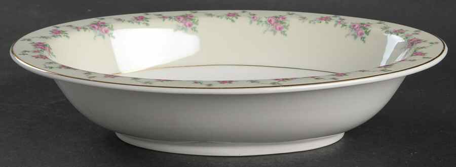 Garland Rose 9" Oval Vegetable Bowl by Thun-1
