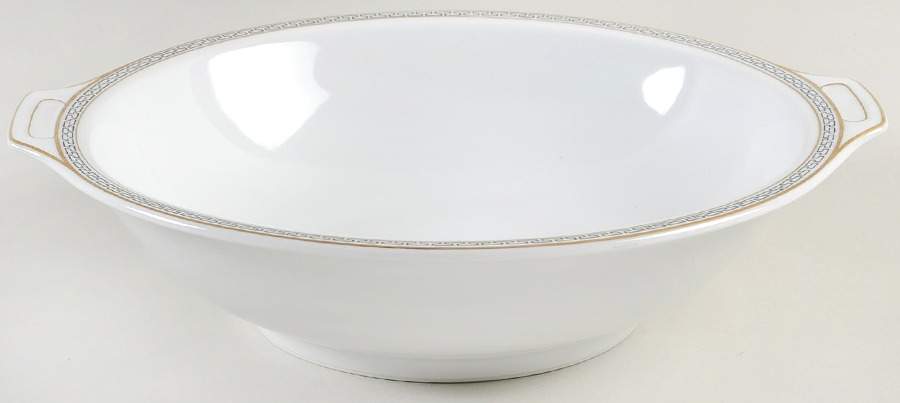 Greek Key 9" Round Vegetable Bowl by Thun-1