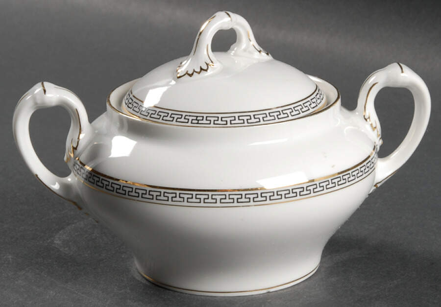 Greek Key Sugar Bowl & Lid by Thun-1