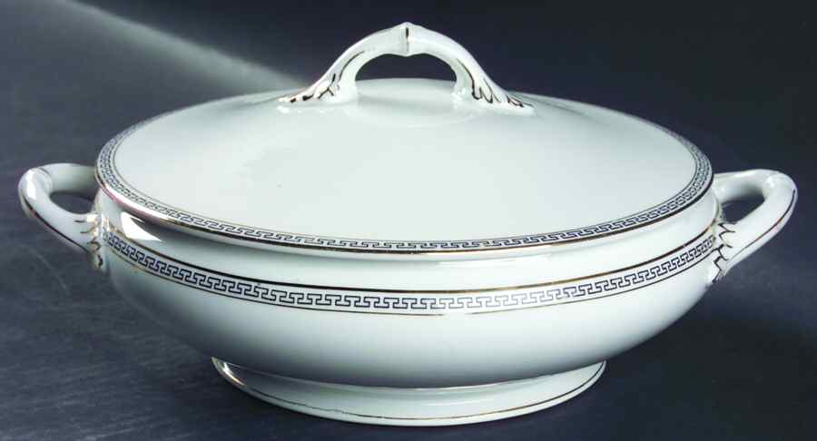 Greek Key Round Covered Vegetable by Thun-1