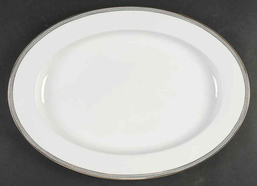 Greek Key 16" Oval Serving Platter by Thun-1