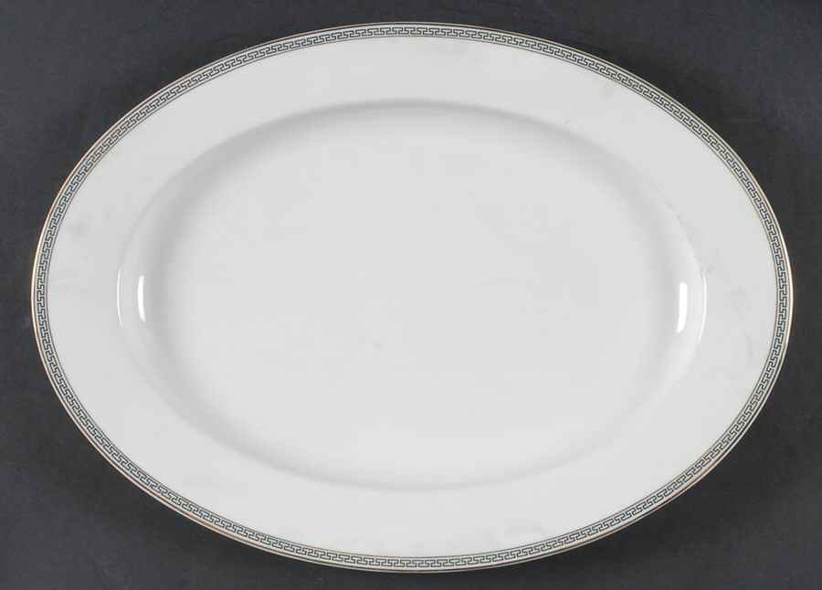 Greek Key 14" Oval Serving Platter by Thun-1