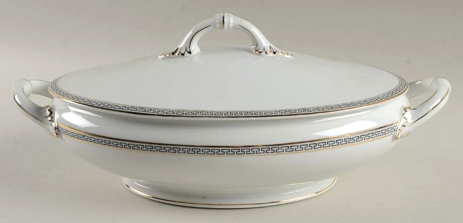 Greek Key Oval Covered Vegetable by Thun-1