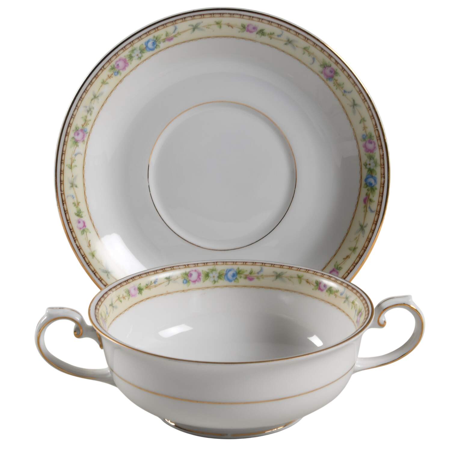 Milford Cream Soup Bowl & Saucer Set by Thun-1