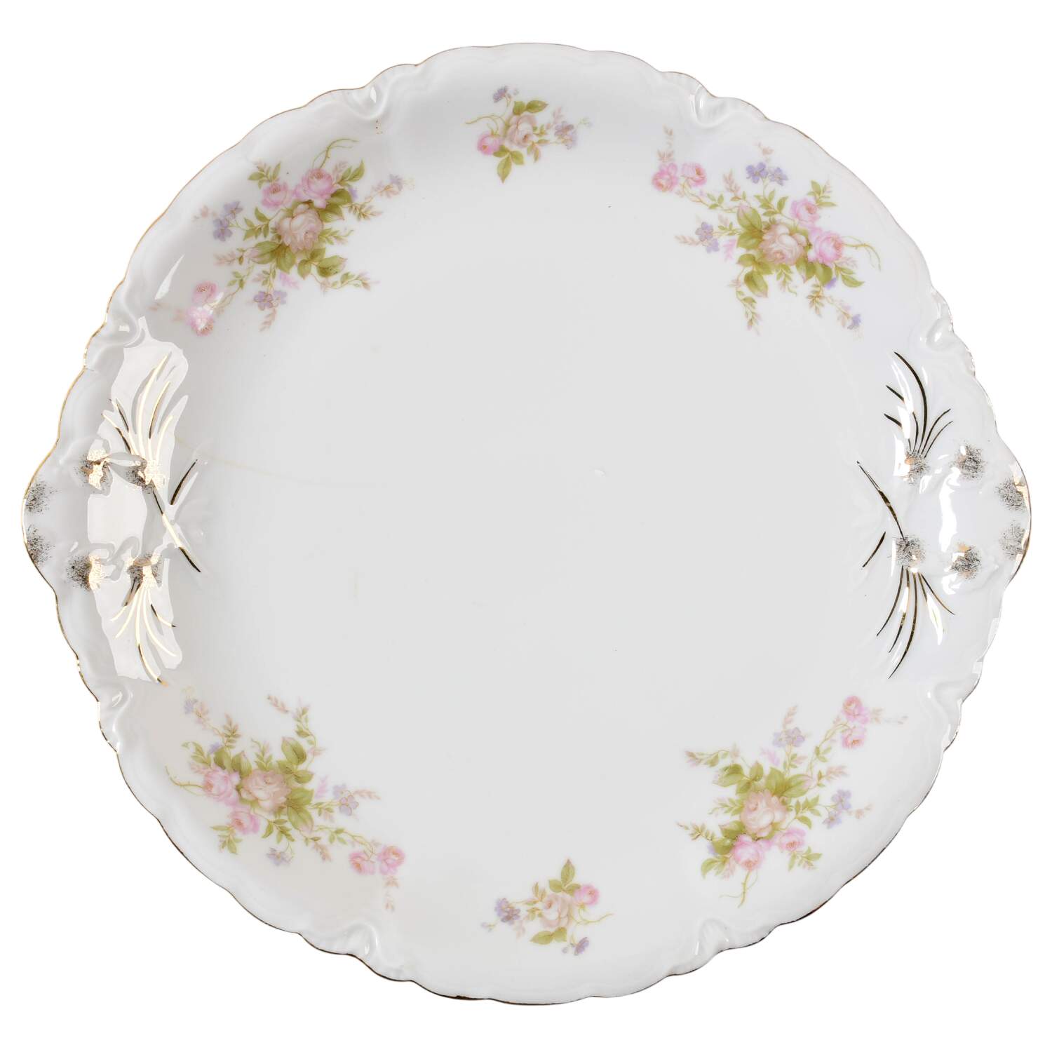 Moss Rose Handled Cake Plate by Thun-1