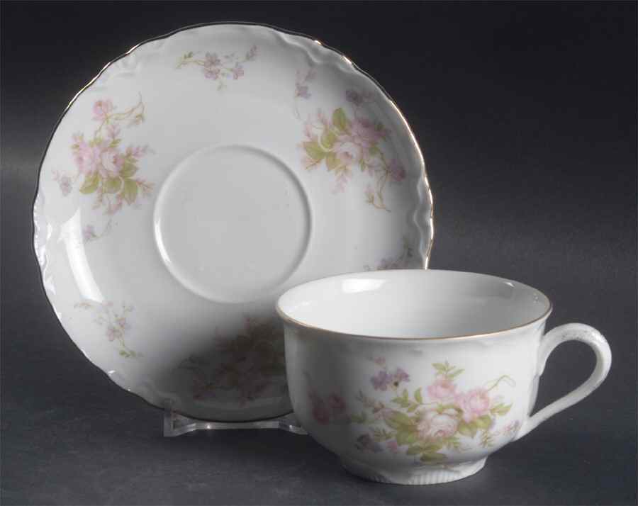 Moss Rose Flat Cup & Saucer Set by Thun-1