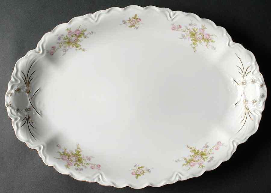 Moss Rose 16" Oval Serving Platter by Thun-1