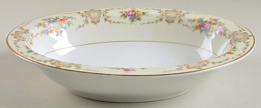 Newport (Ivory Rim) 10" Oval Vegetable Bowl by Thun-1