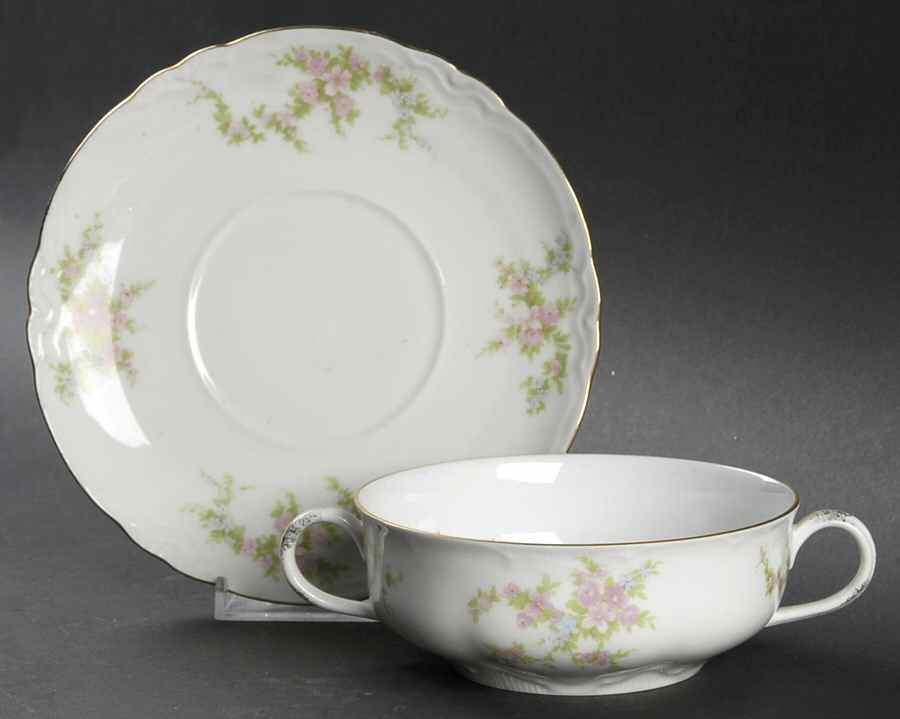 Normandie Flat Cream Soup Bowl & Saucer Set by Thun-1