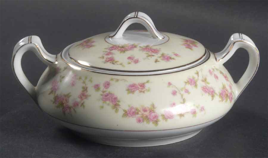 Rosemary (Small Pink Roses) Sugar Bowl & Lid by Thun-1