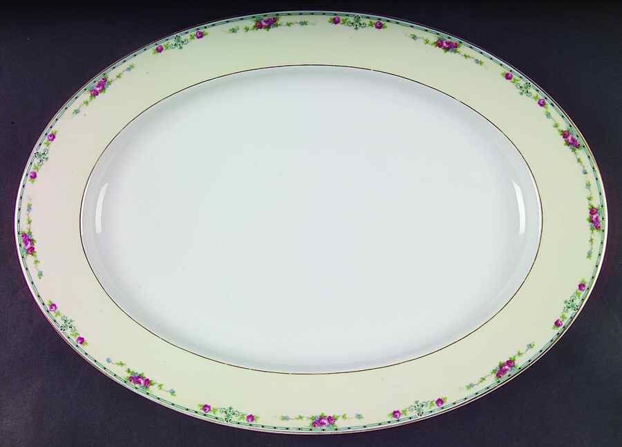 Rosewreath 16" Oval Serving Platter by Thun-1