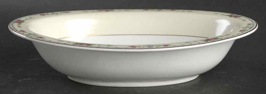 Rosewreath 10" Oval Vegetable Bowl by Thun-1