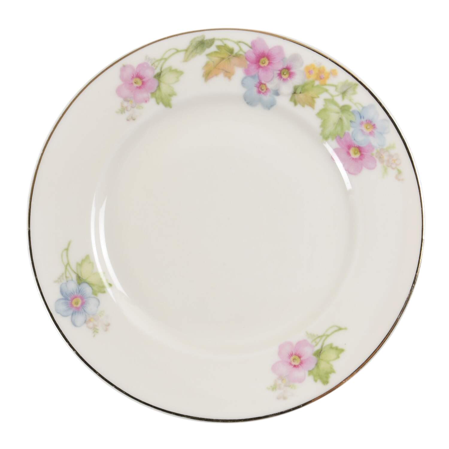 Springtime (Ivory Background, Pink Blue Gray) Bread & Butter Plate by Thun-1