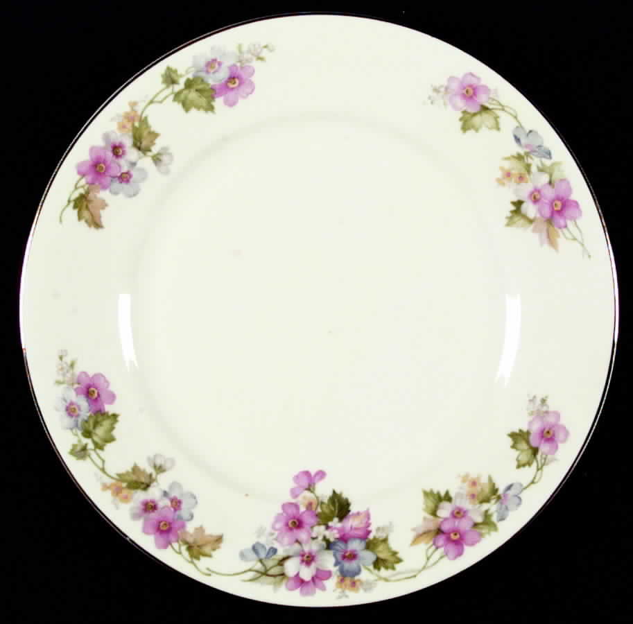 Springtime (Ivory Background, Pink Blue Gray) Dinner Plate by Thun-1