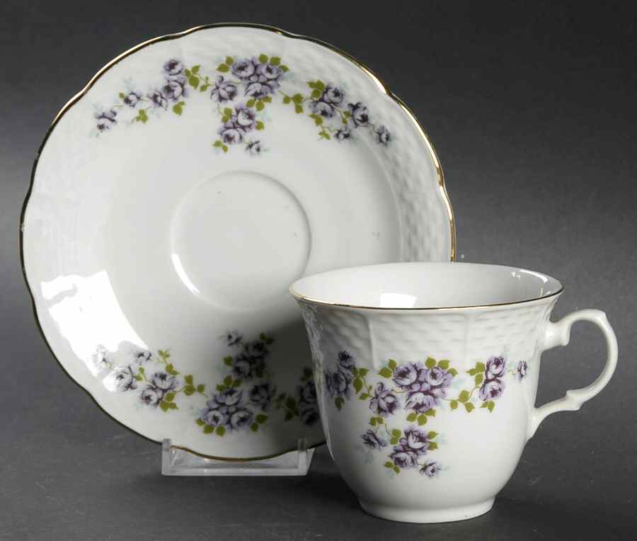 Violetta Flat Cup & Saucer Set by Thun-1
