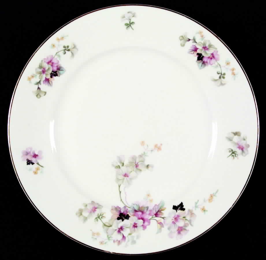 Virginia (Pink Flowers, Black Leaves) Dinner Plate by Thun-1