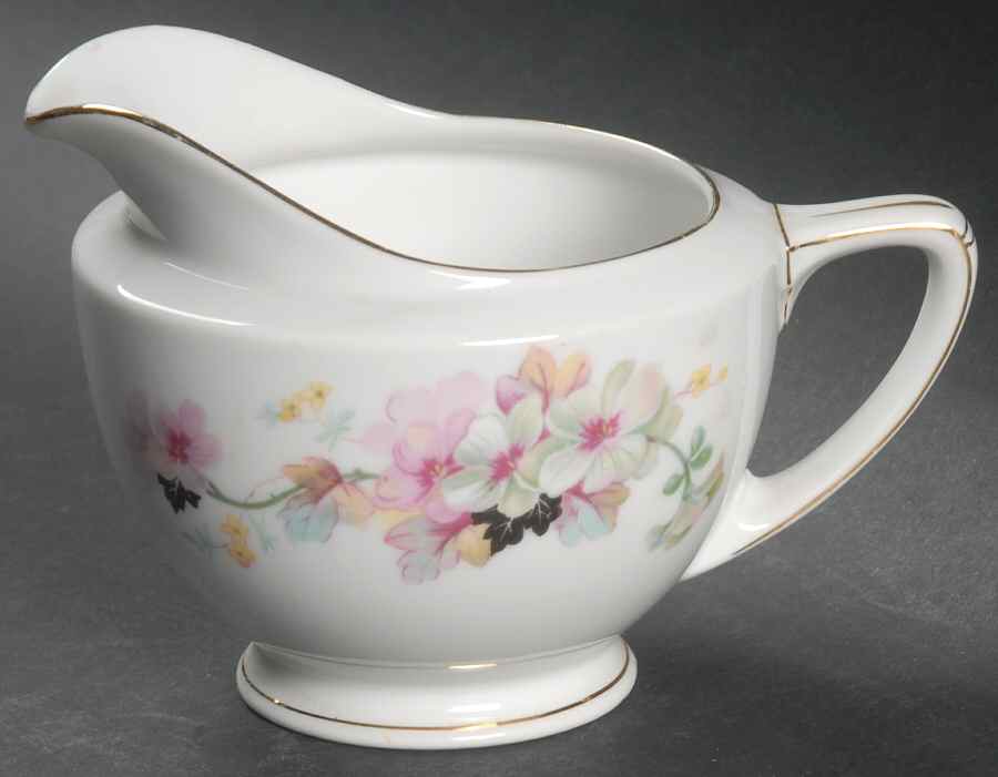 Virginia (Pink Flowers, Black Leaves) Creamer by Thun-1