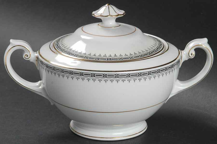 Virginia (Geometric Band) Sugar Bowl & Lid by Thun-1