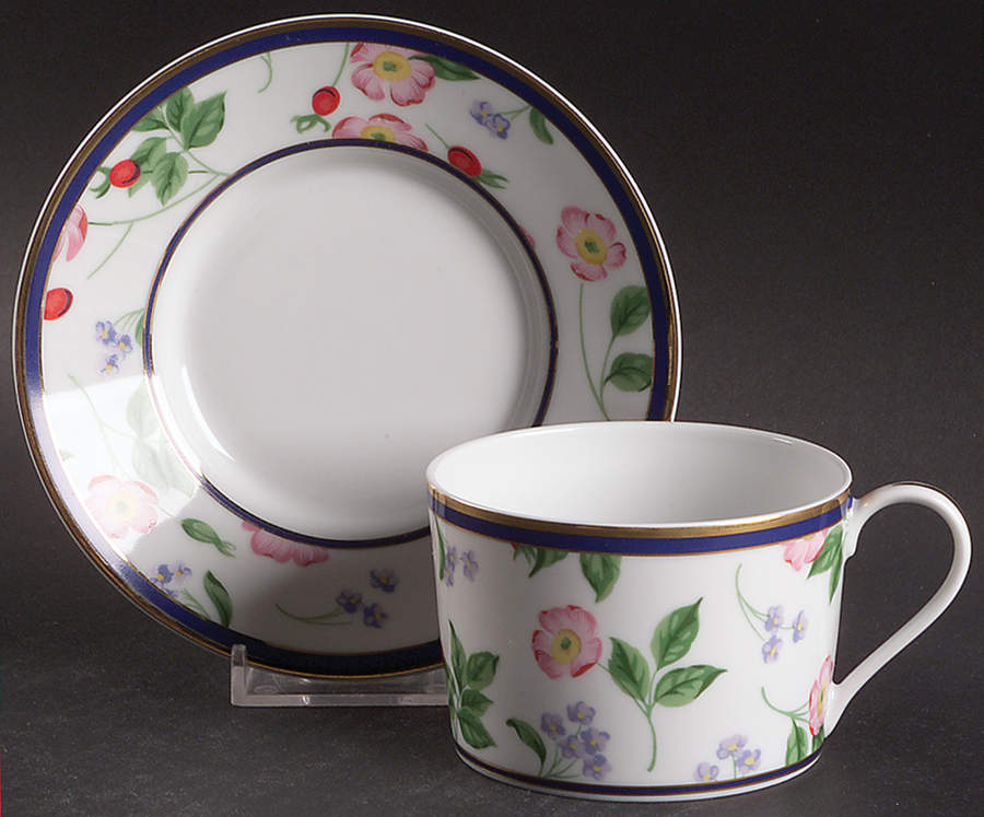 American Garden (France) Flat Cup & Saucer Set by Tiffany-1
