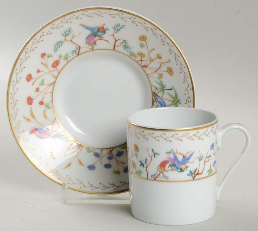 Audubon Flat Demitasse Cup & Saucer Set by Tiffany-1