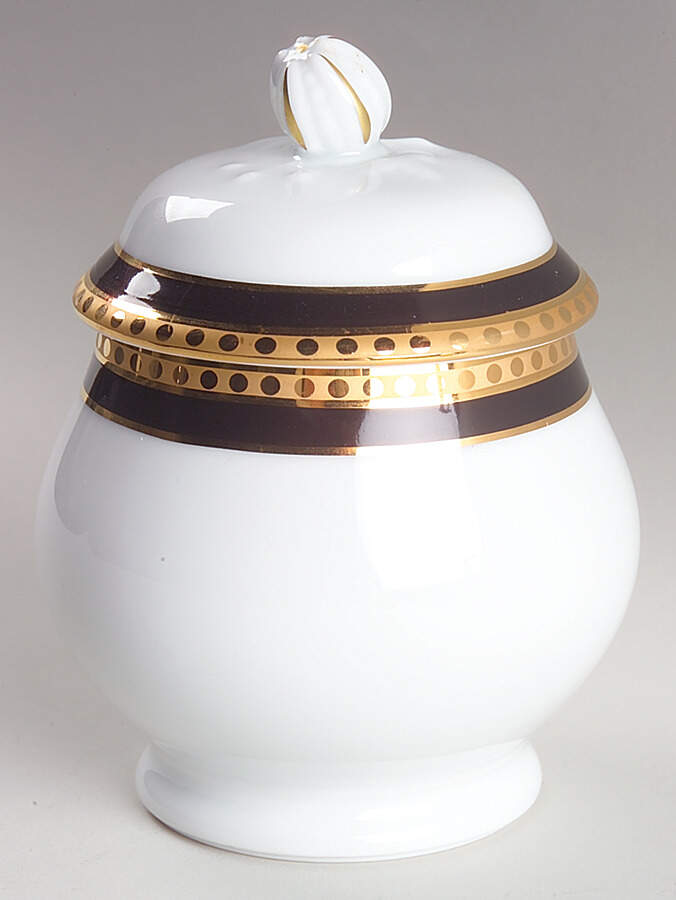 Black Band Sugar Bowl & Lid by Tiffany-1