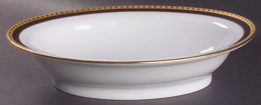 Black Band 9" Oval Vegetable Bowl by Tiffany-1