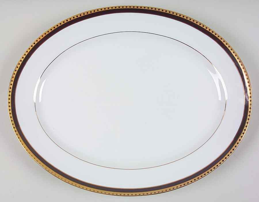 Black Band 15" Oval Serving Platter by Tiffany-1