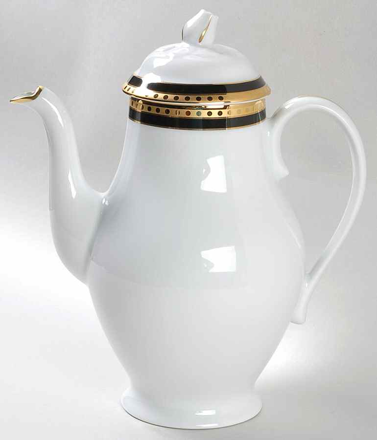 Black Band Coffee Pot & Lid by Tiffany-1