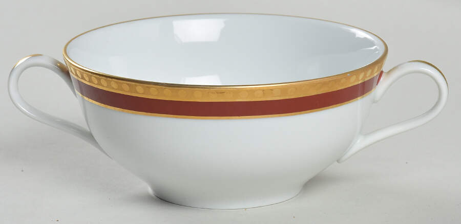 Rust Band Flat Cream Soup Bowl by Tiffany-1