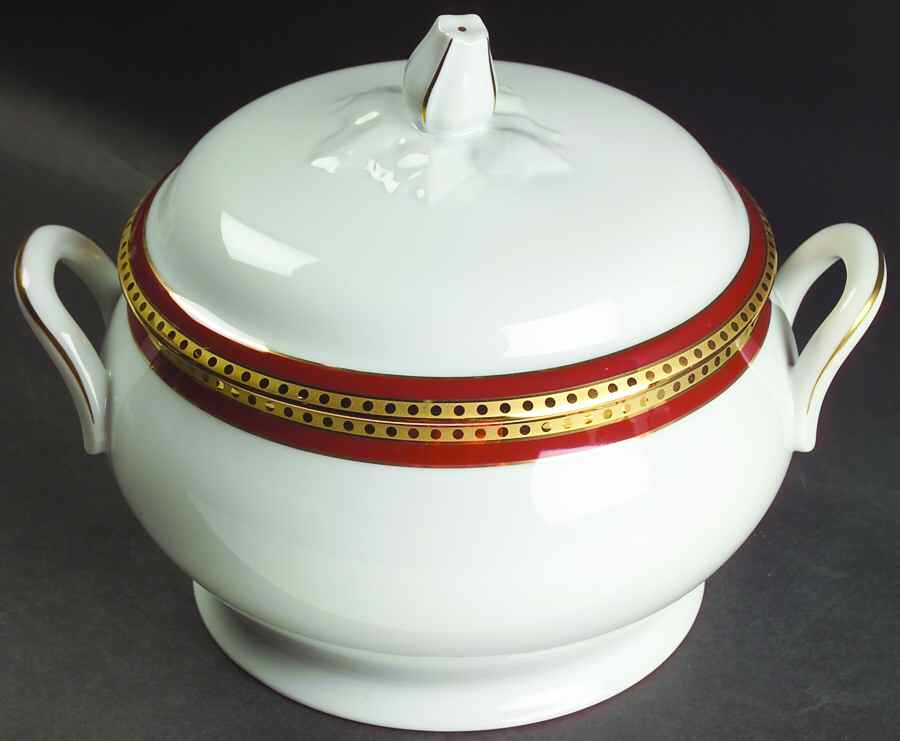 Rust Band Tureen &  Lid by Tiffany-1