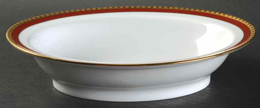 Rust Band 9" Oval Vegetable Bowl by Tiffany-1