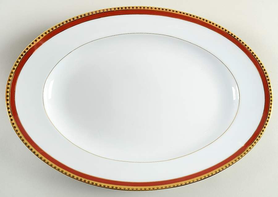 Rust Band 15" Oval Serving Platter by Tiffany-1