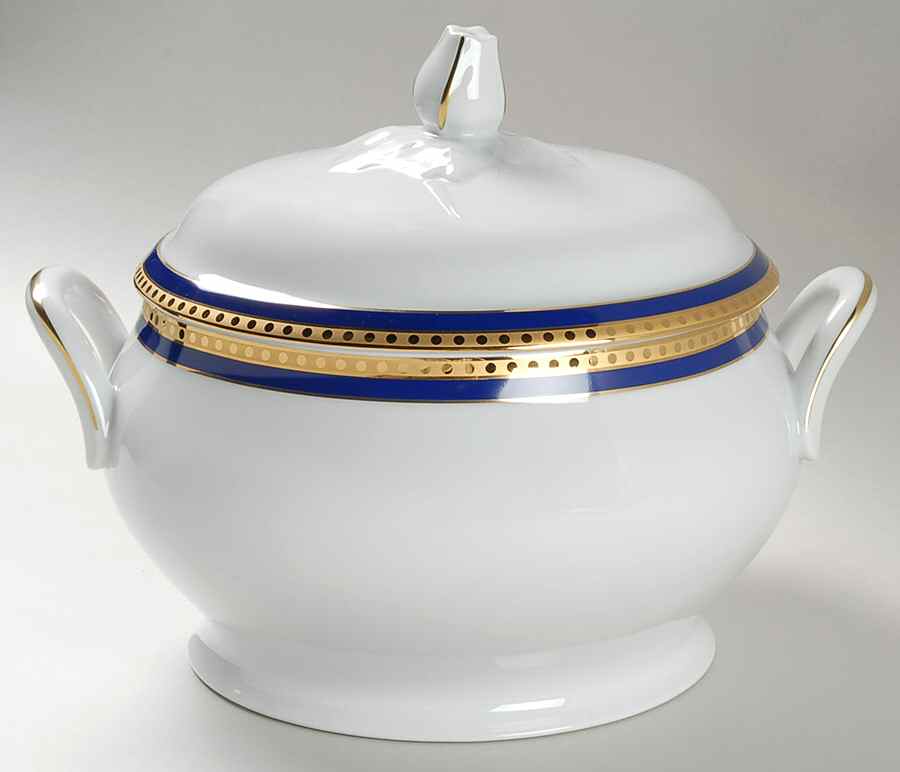 Blue Band Tureen &  Lid by Tiffany-1