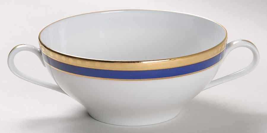 Blue Band Flat Cream Soup Bowl by Tiffany-1