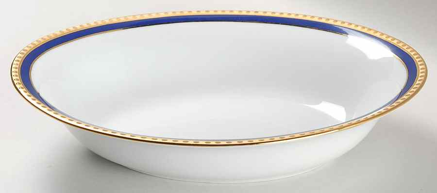 Blue Band 9" Oval Vegetable Bowl by Tiffany-1